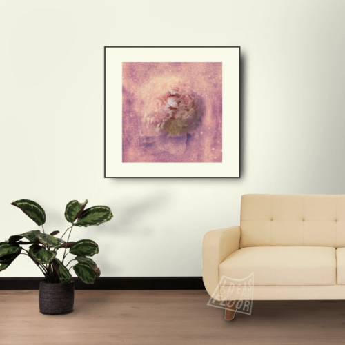image-product-muurdecoratie-fotoprint-fine-art-titel-the-dew-pioenroos-roze-waterdruppels-pasteltinten-illustratie-ideasonthefloor.com