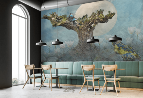 image-product-wanddecoratie-fotomuur-augmented-reality-fotografie-digitale-kunst-landschap-bomen-kikker-insecten-vlinder-maan-fine-art-illustratie-horeca-ideasonthefloor