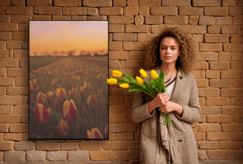 Bloemen Foto Romantisch Tulpenveld - Afbeelding 3