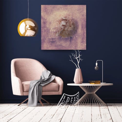 image-product-muurdecoratie-fotoprint-paneel-fine-art-titel-the-dew-pioenroos-roze-waterdruppels-pasteltinten-illustratie-ideasonthefloor.com
