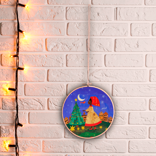 Kerstwandhanger Dromerige Kerstavond ∅ 20cm