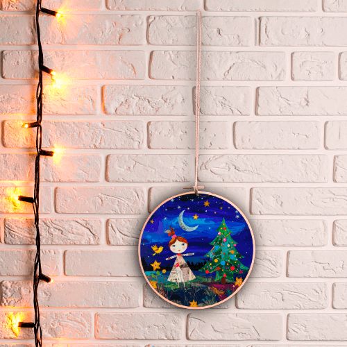 Kerstplaat Feestelijke Kerstavond ∅ 20cm