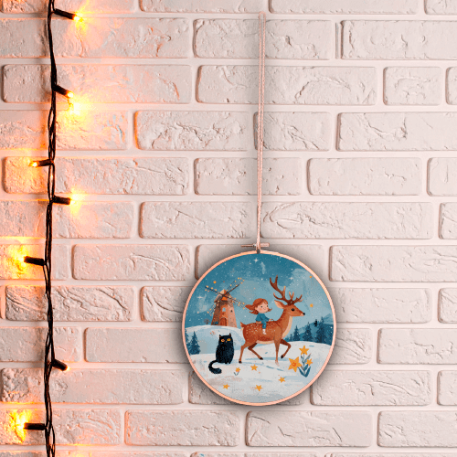 Kerstmuurdecoratie Idyllische Winter ∅ 20cm