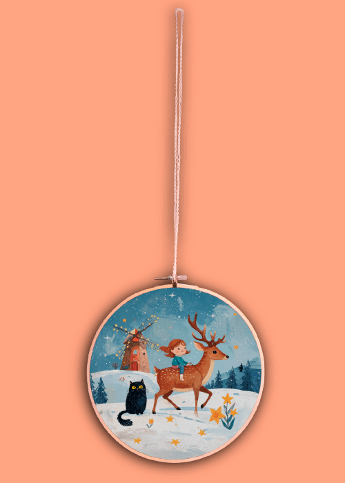 Kerstmuurdecoratie Idyllische Winter ∅ 20cm - Afbeelding 6